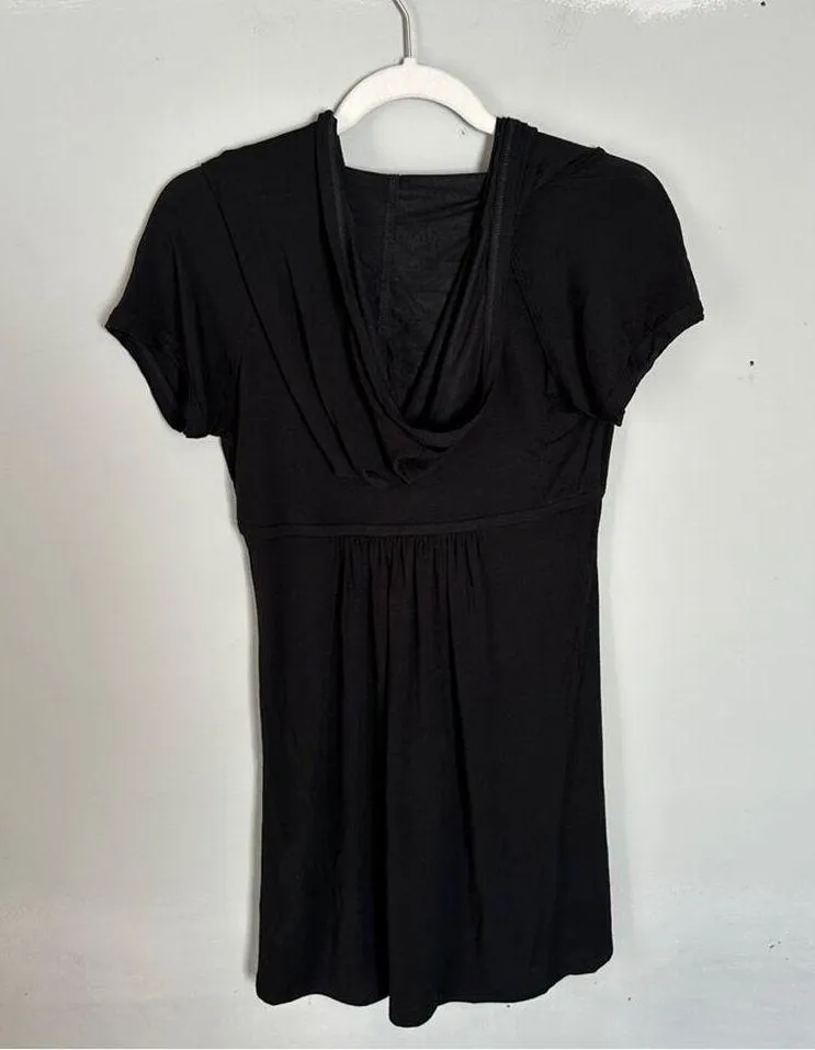 Robin Piccone Michelle Hoodie Cover-Up Dress Tunic Black Small - Image 4