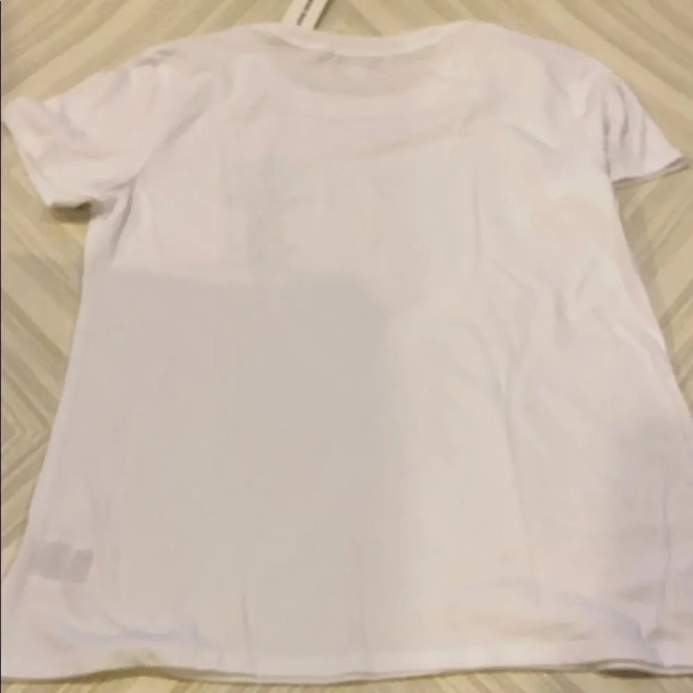 Suburban Riot White T-Shirt with a List of Wine, Size XS - Image 4