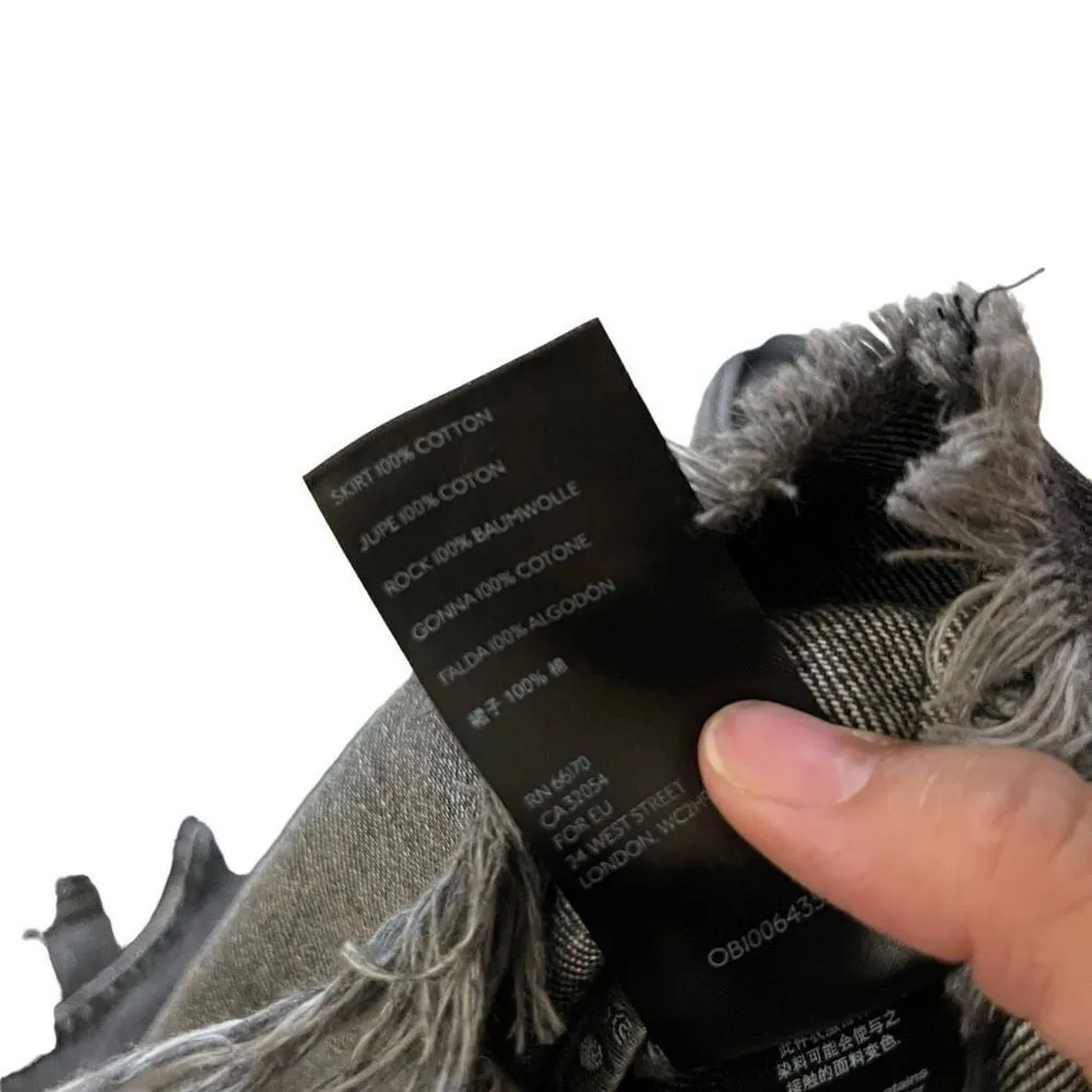 Free People We The Free Black Denim Frayed Hem Mini Skirt Size 28 - Image 8