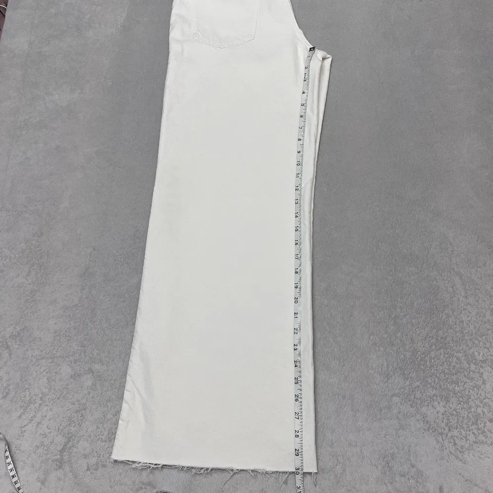 Zara The Trute Women's White Wide Leg Jeans Raw Hem Denim Size 6 US New Other - Image 9