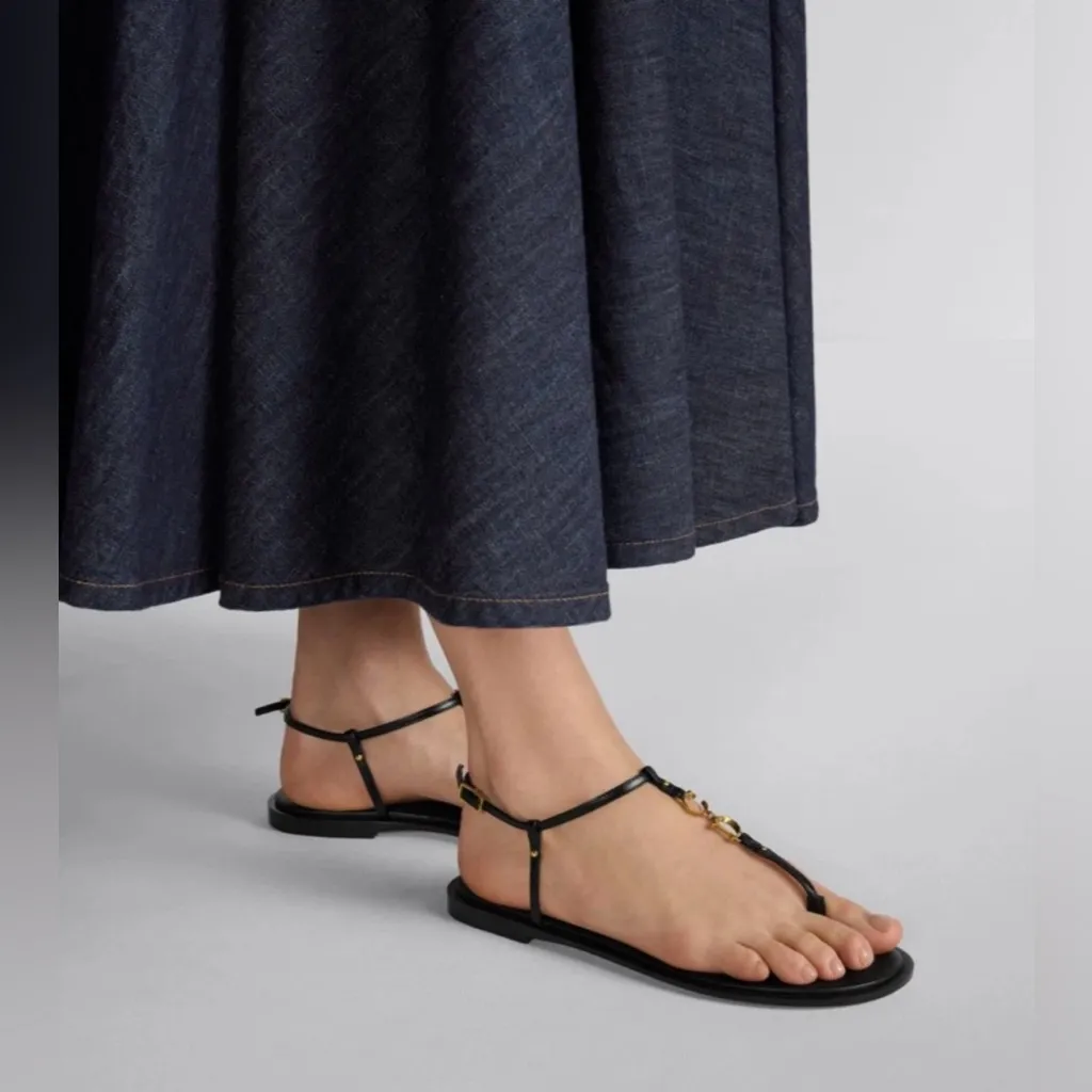 Dior  C'est Dior Thong Sandals Christian Dior Logo CD Leather Flats Size EU 38 - Image 3