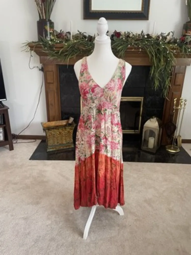 Angie‎ High Low Dress Womens L Pink Festival Brunch Resort Coastal Cruise Beach - Image 3