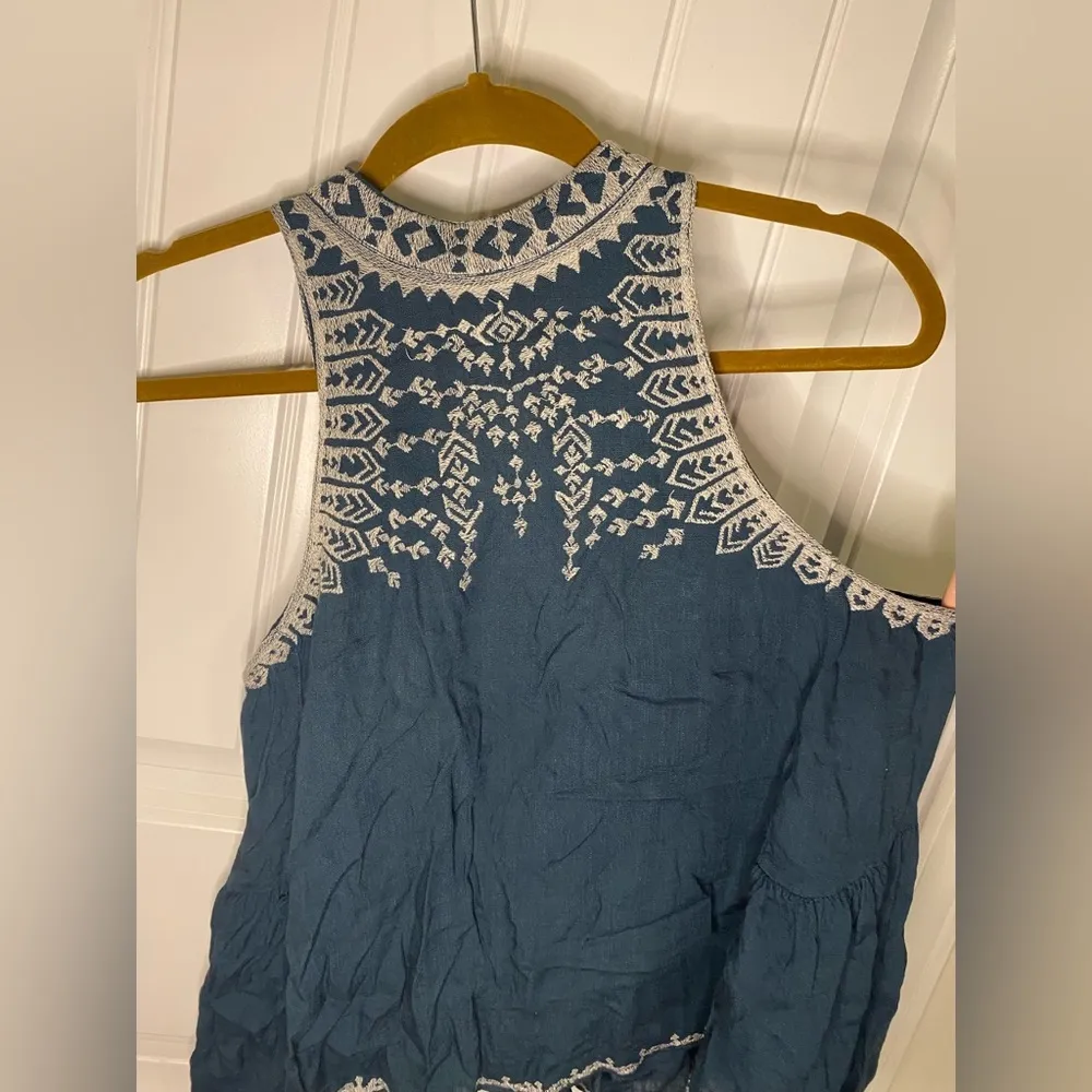 Ecoté Blue Tribal Pattern Halter Top - Image 3