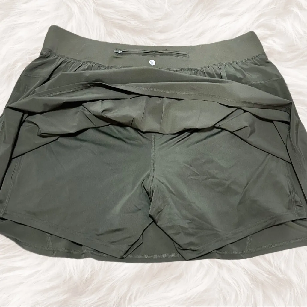 LIVI Active Olive Green Athletic Skort Skirt w Shorts Pockets Plus 22/24 Size 2X - Image 5