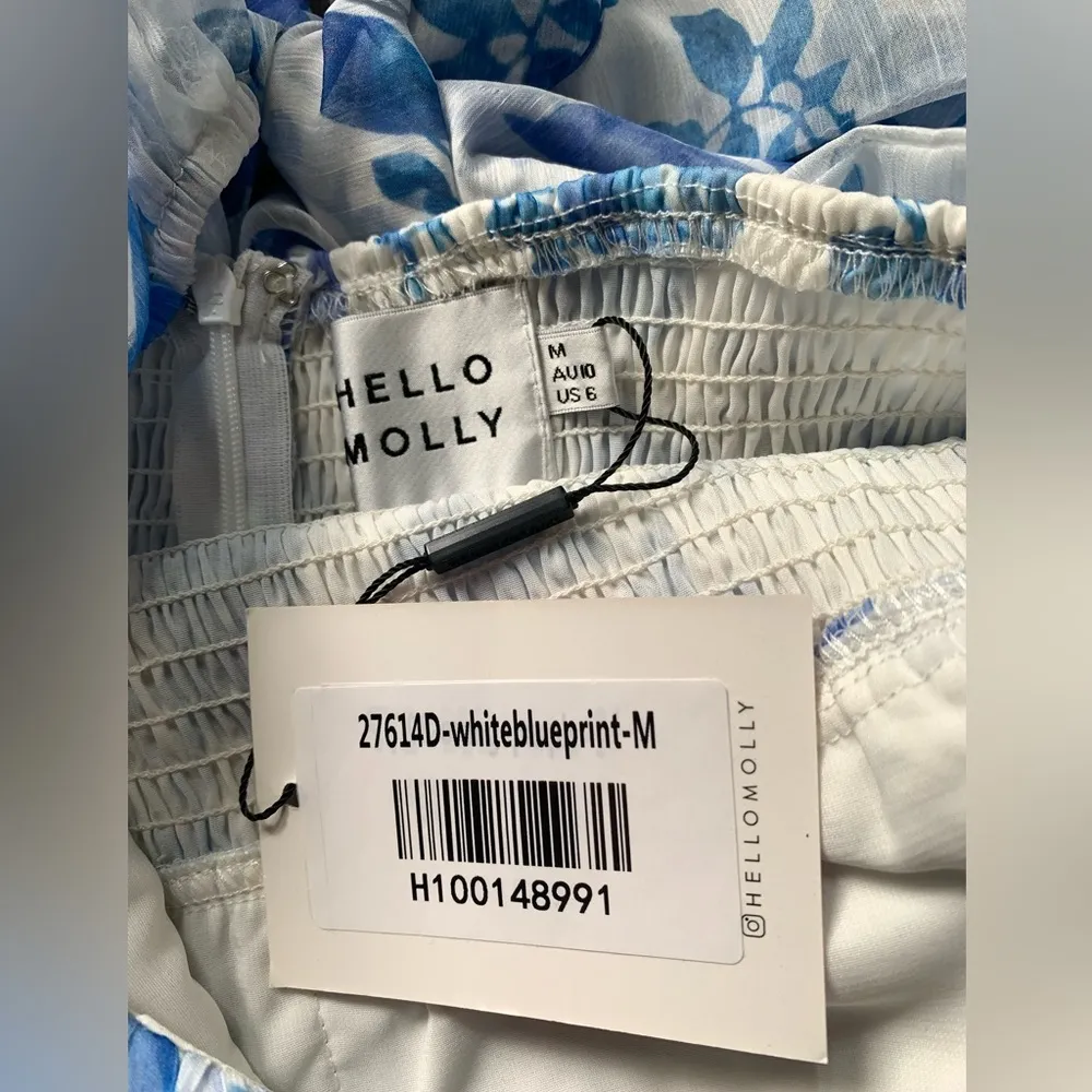 NWT Hello Molly calendar girl dress blue white blue print 6 - Image 8