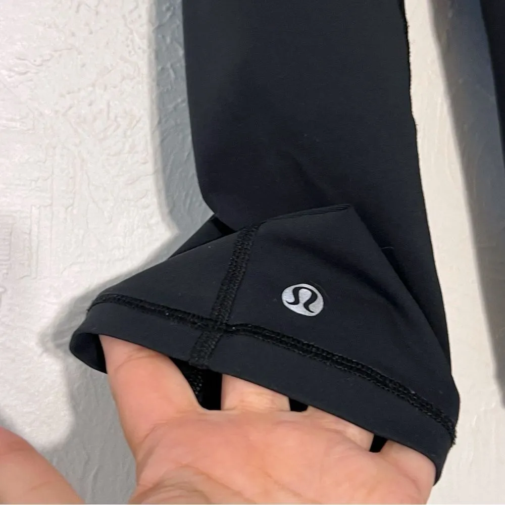 LULULEMON Womens Black Ruched Capri Cropped Leggings Size 6 - Image 5