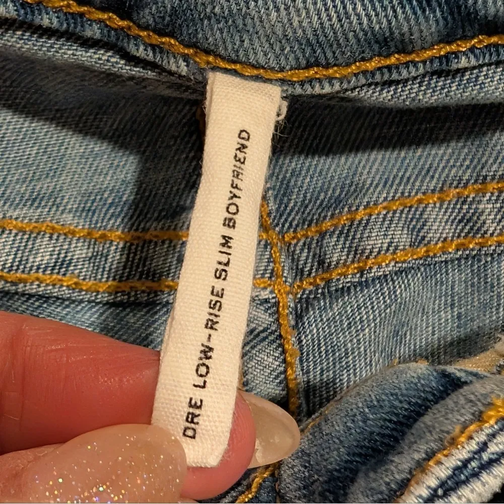 rag & bone Jeans 24 Dre Low Rise Slim Boyfriend Ripped Designer Denim Pants - Image 2