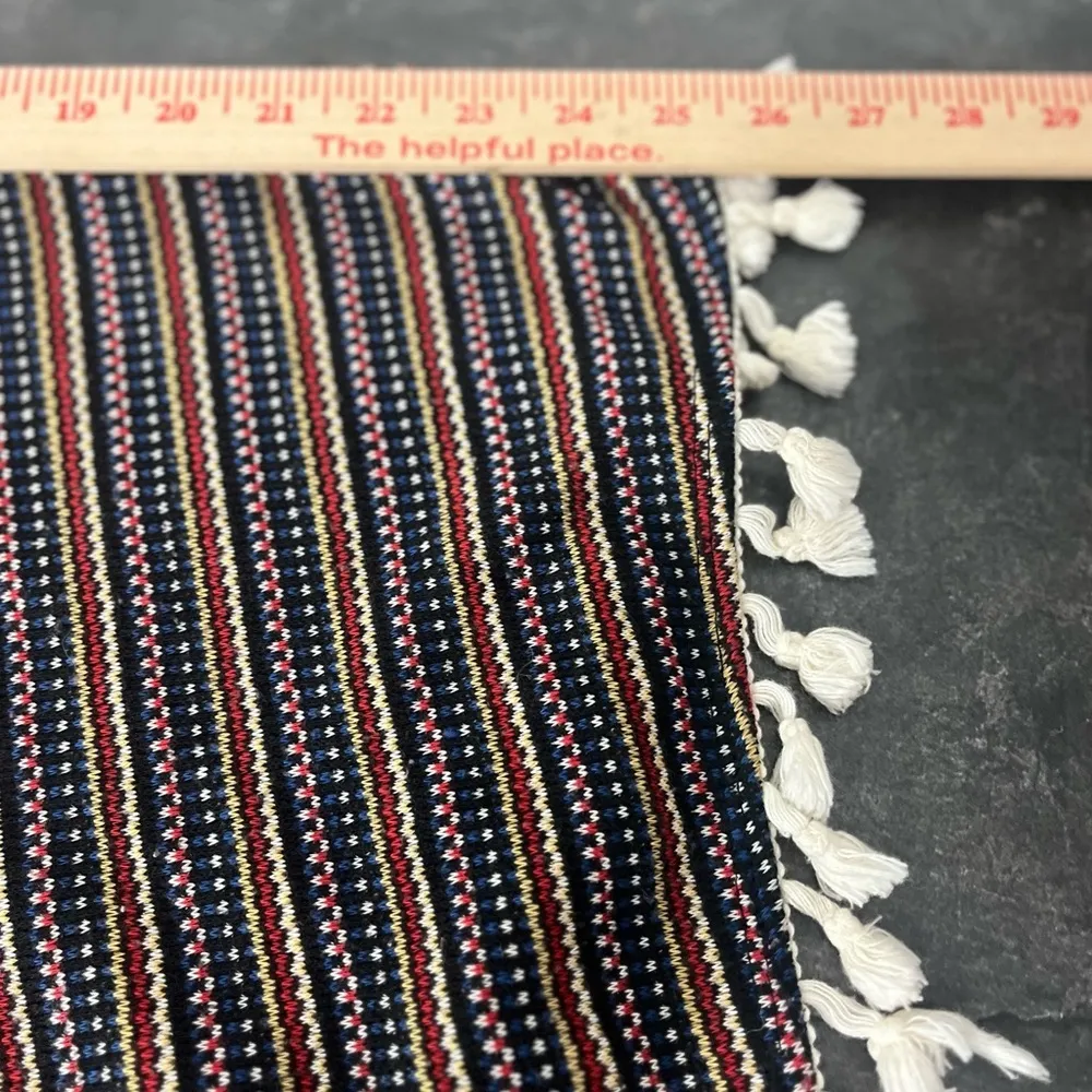 Lilly White Country BOHO Open Front Cardigan Tassle Striped Y2K Size Small - Image 6