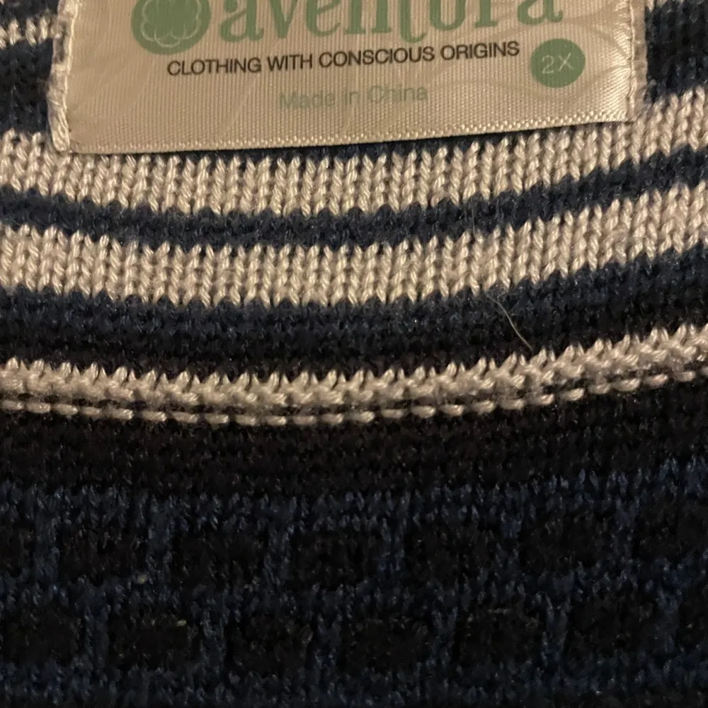 Aventura Striped Open Front Long Knit Cardigan Vest Size 2X Boho Casual Travel Blue - Image 6