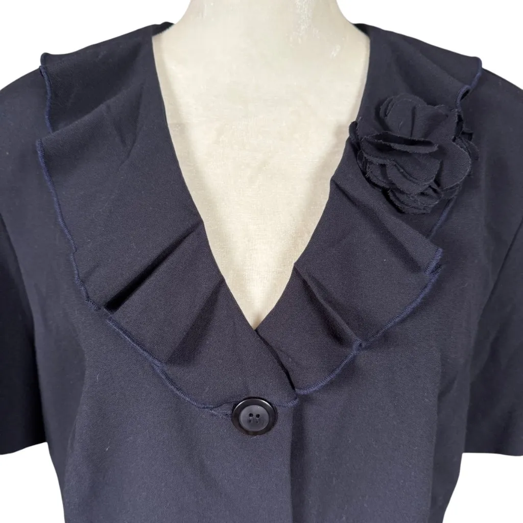 Danny & Nicole black short sleeve button down ruffled jacket women's size 16 - Image 5