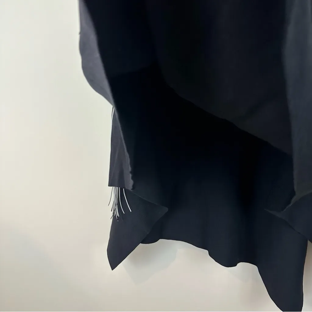 Zara Black Fringe Western Sweater Cowl Neck Poncho Size Large Women's - Image 3