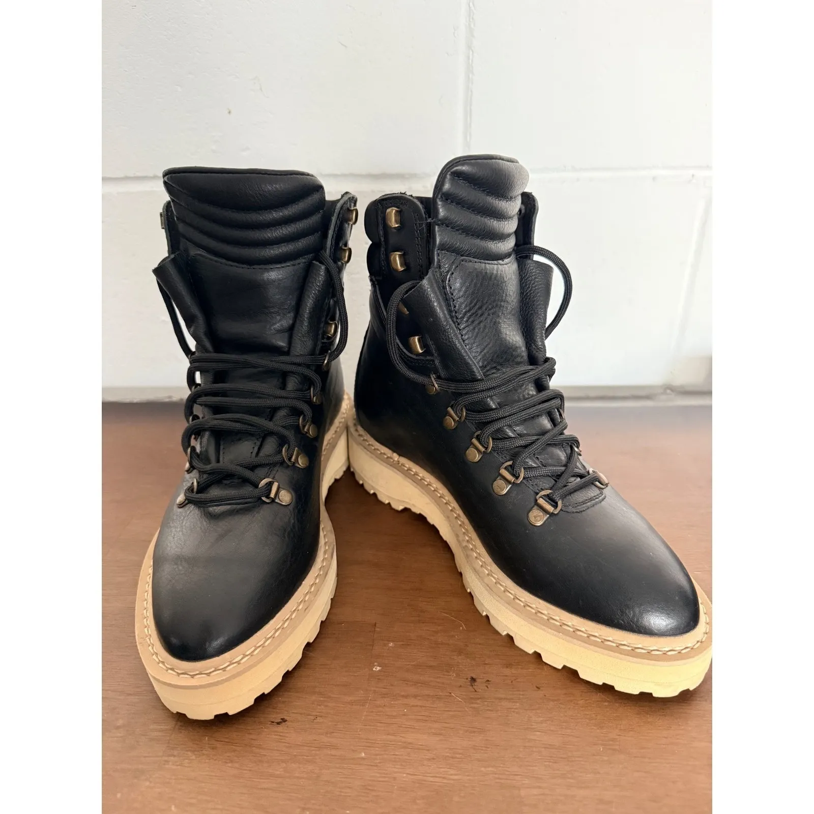 DIEMME Black Leather Lace Up Hiking Boots Womens Made in Italy Size 6 - Image 2