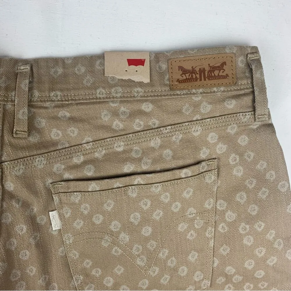 Levi's women's size 14 denim tan printed shorts new western jean - Image 7