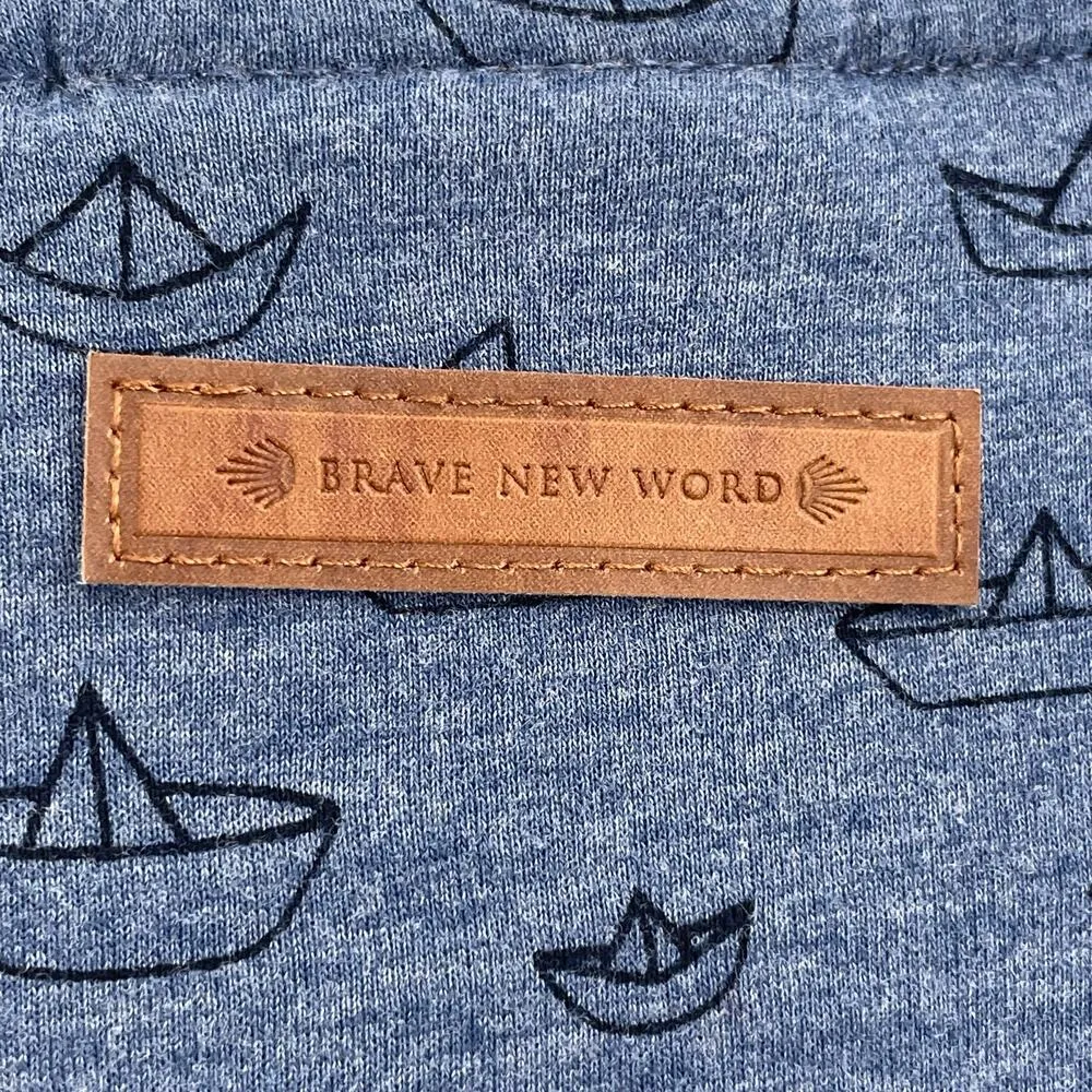 Naketano Sailboat Paper Boat Blue Blouse Top Short Sleeve Novelty Print Size S - Image 8