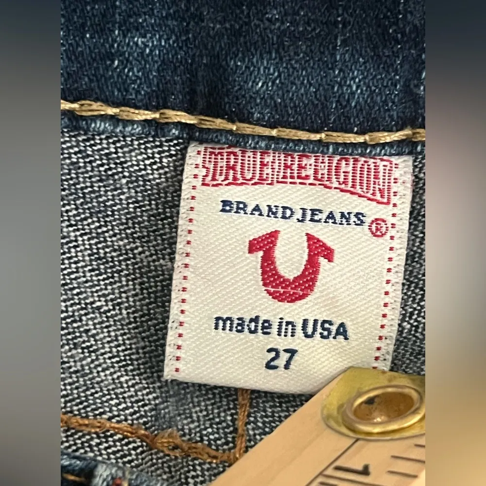 True religión womens jeans low rise vintage style size 27 blue jeans - Image 2
