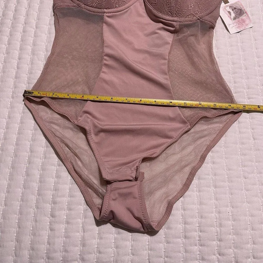 Jessica Simpson Lace & Bodysuit Teddy Lingerie Sz M Medium Pink NWT - Image 5