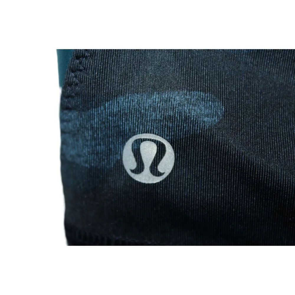 Womens Lululemon Blue Black Camo High Rise Athletic Shorts Bike Shorts Size 4 - Image 3