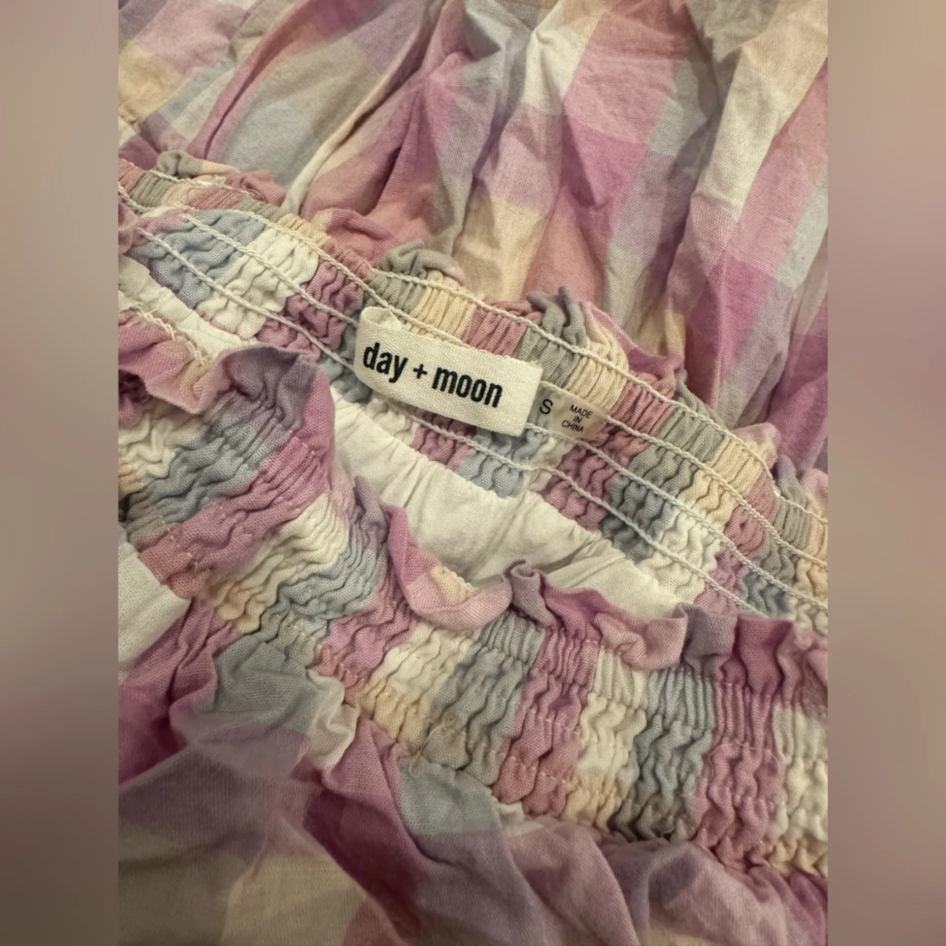 Pastel Plaid Dress Purple - Image 3