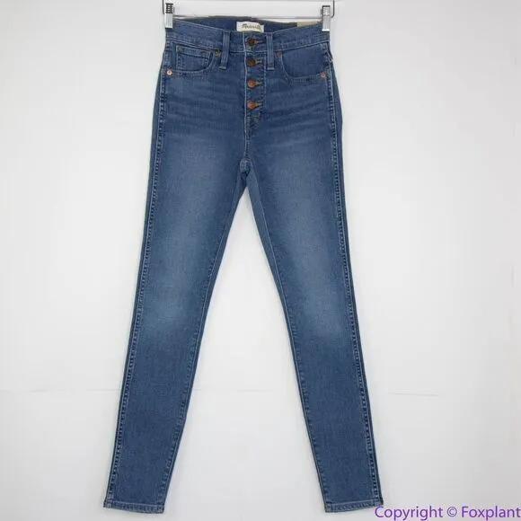 NEW Madewell 10" High-Rise Skinny Jeans in‎ Dewitt Wash: Button-Front TENCEL, 25 - Image 3