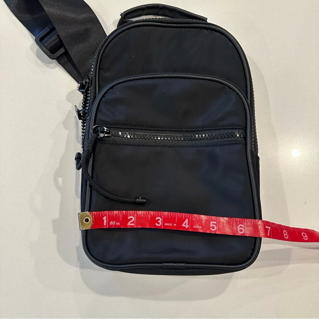 Black Crossbody Sling Zipper Bag - Image 8