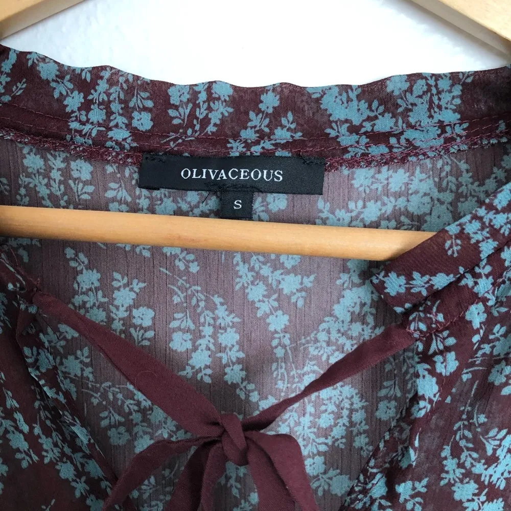 Olivaceous Printed Peasant Dress - Image 5