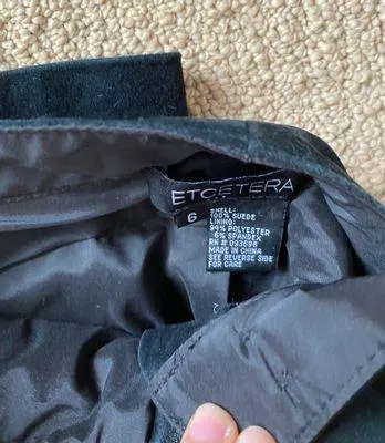 Black Y2K Suede Straight Leg Pants - Image 9