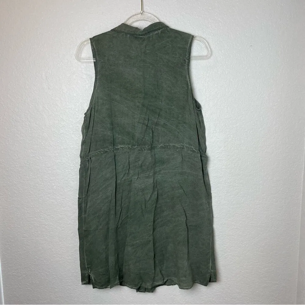 BNWT! JESSICA SIMPSON Green Sleeveless Button-Up Acid Wash Dress Size L - Image 10