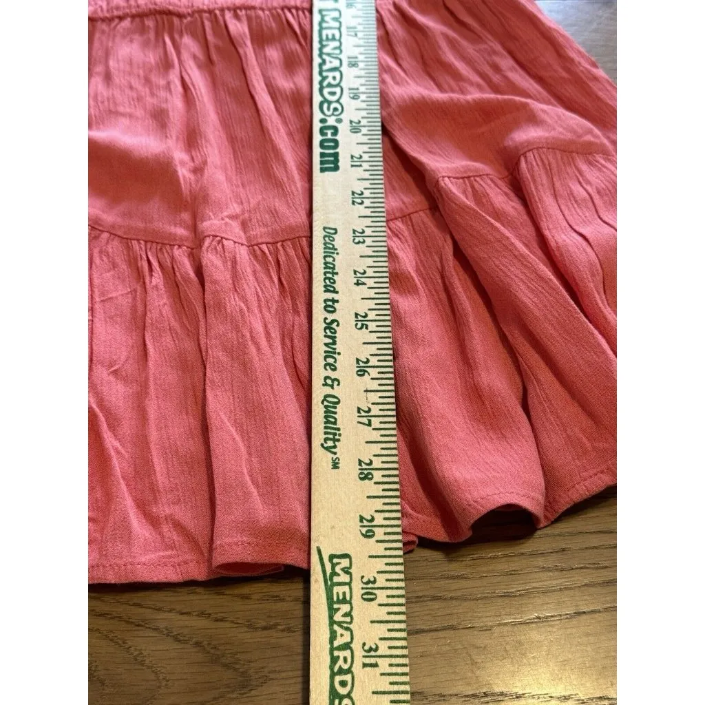 Torrid Coral Smocked Baby Doll Top Blouse Size 0‎ Beach Summer Colorful - Image 4