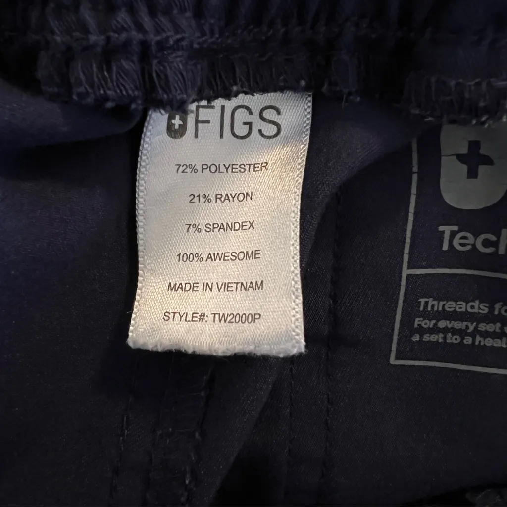 FIGS High Waisted Yola Skinny Cargo Pockets Women Size XS/P Blue PO 1356 - Image 11