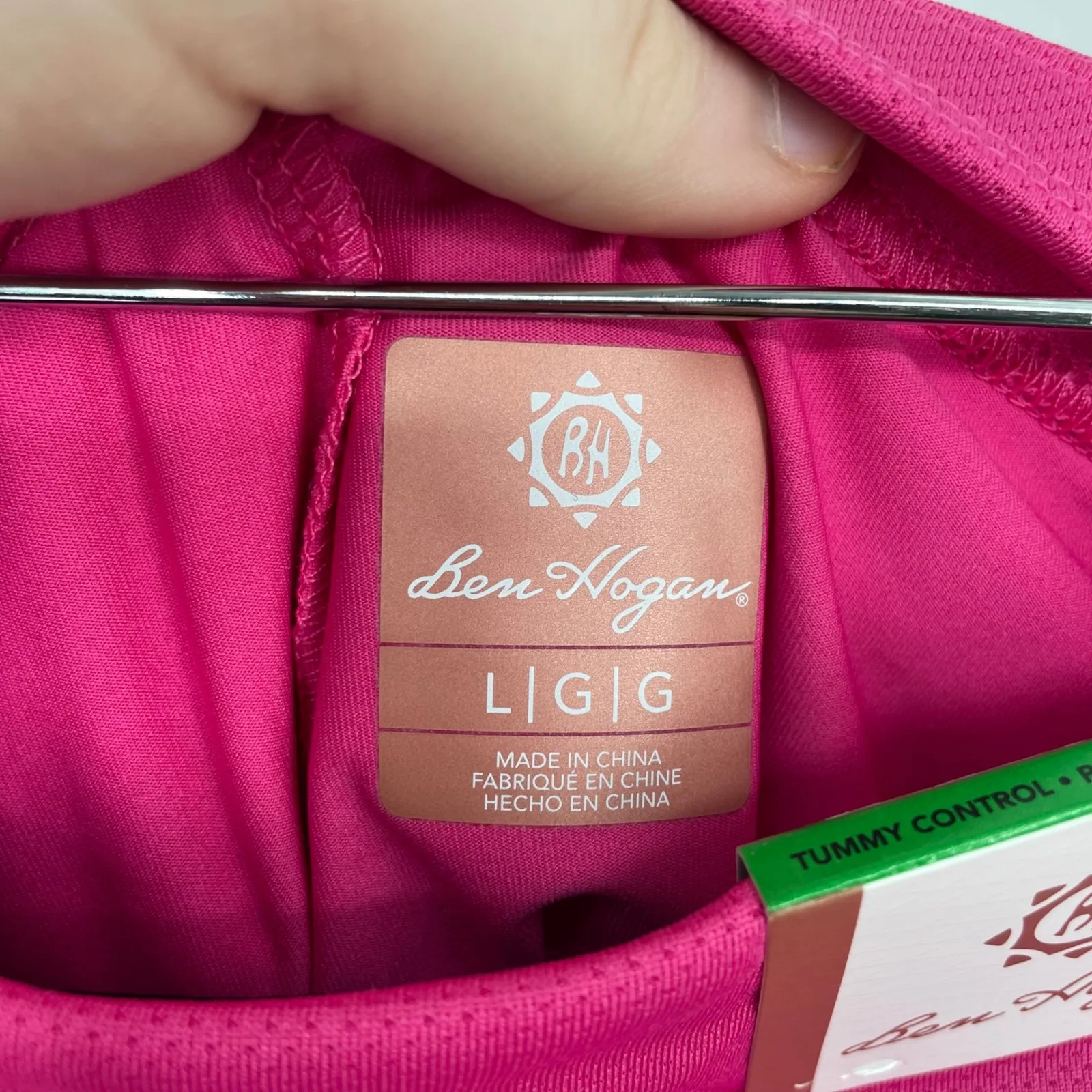 Ben Hogan Womens Golf Skort L Raspberry Rose 16" Solid Ventilated Tummy Control Pink Size L - Image 3