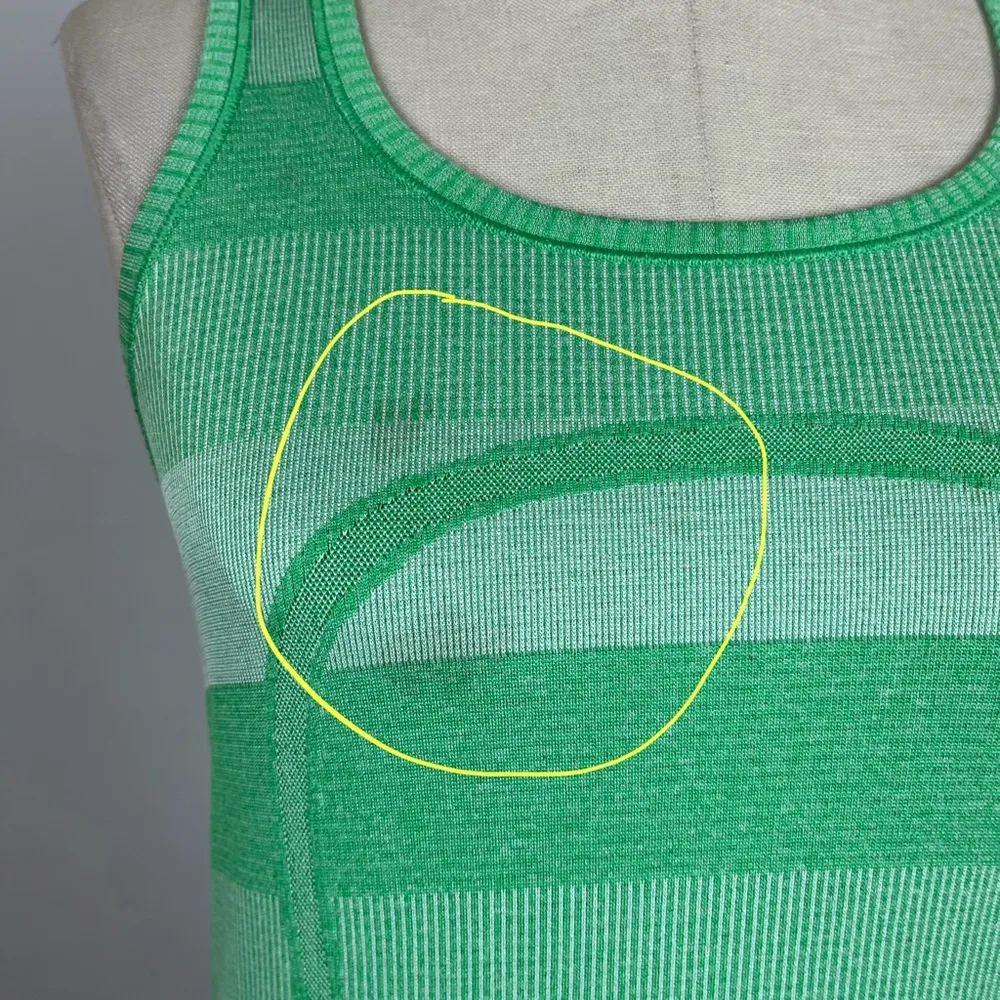 Lululemon Green Stripe Swiftly Tank Top - Image 7