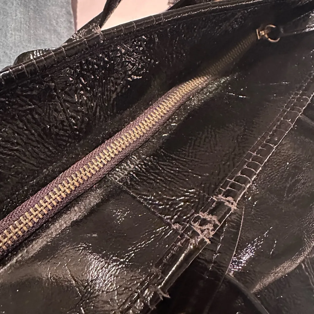 Elliott Lucca Black Leather Hobo Satchel Tote Purse Bag - Image 14