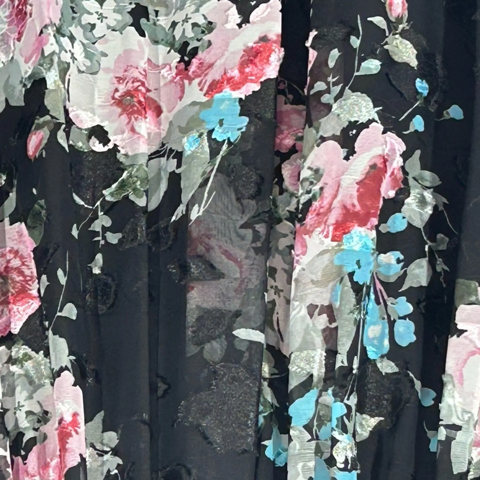 Alex Evenings NWT Black Floral Rhinestone Maxi Dress Size M Formal Wedding Gala - Image 12