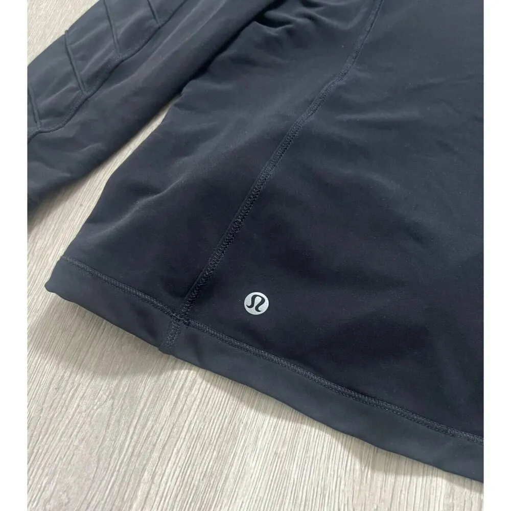 Lululemon 12 Running 1/2 1/4 Zip Pullover Mock Top Black Reflective Chevron - Image 7