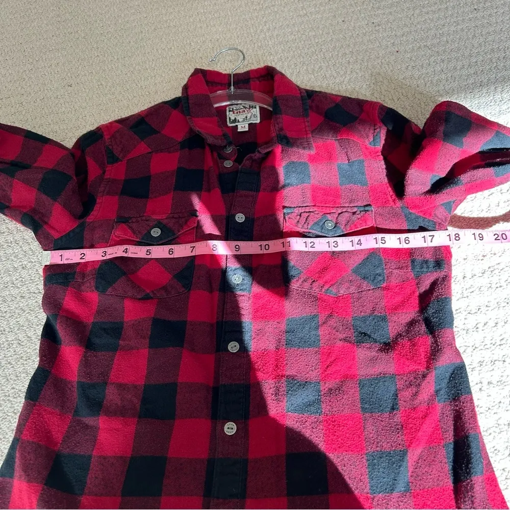 TNA Classic Fit Flannel Button Up Red Size M - Image 5