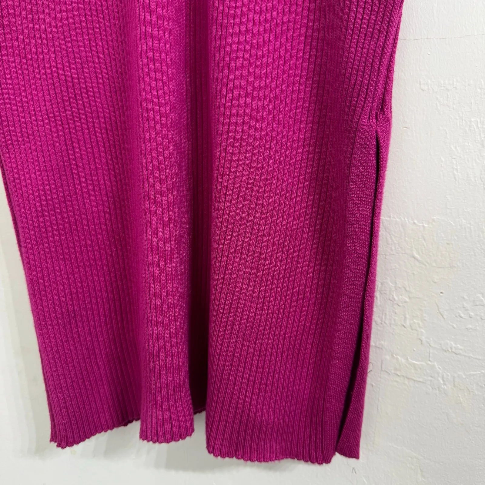 Lane Bryant Short Sleeve Polo Rib Sweater Dress Fuchsia Purple Size 18/20 - Image 4