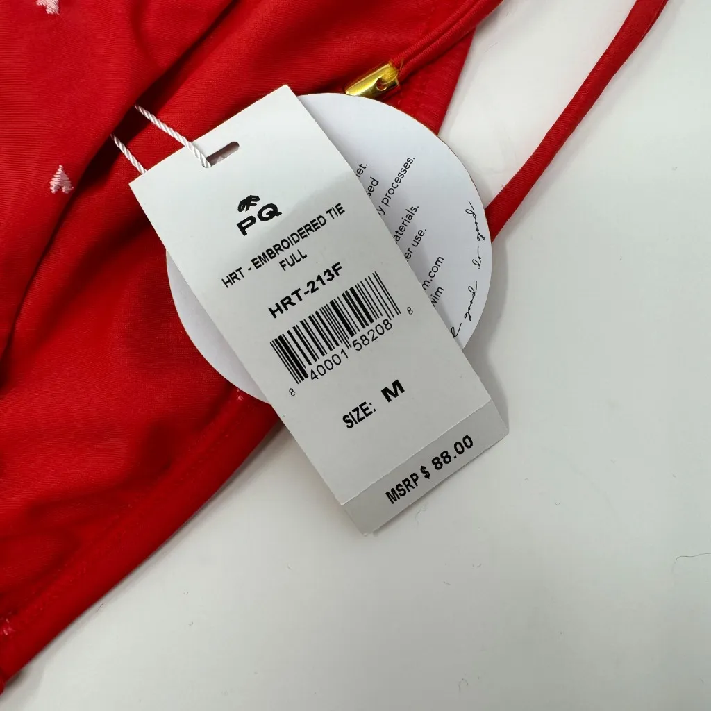 PQ Swim Red Embroidered Heart Bikini Bottoms - Image 6