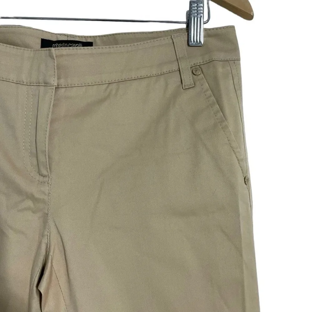 Roberto Cavalli 44 Pants Khaki Career Office Attire Classy Straight Leg Skinny - Image 2