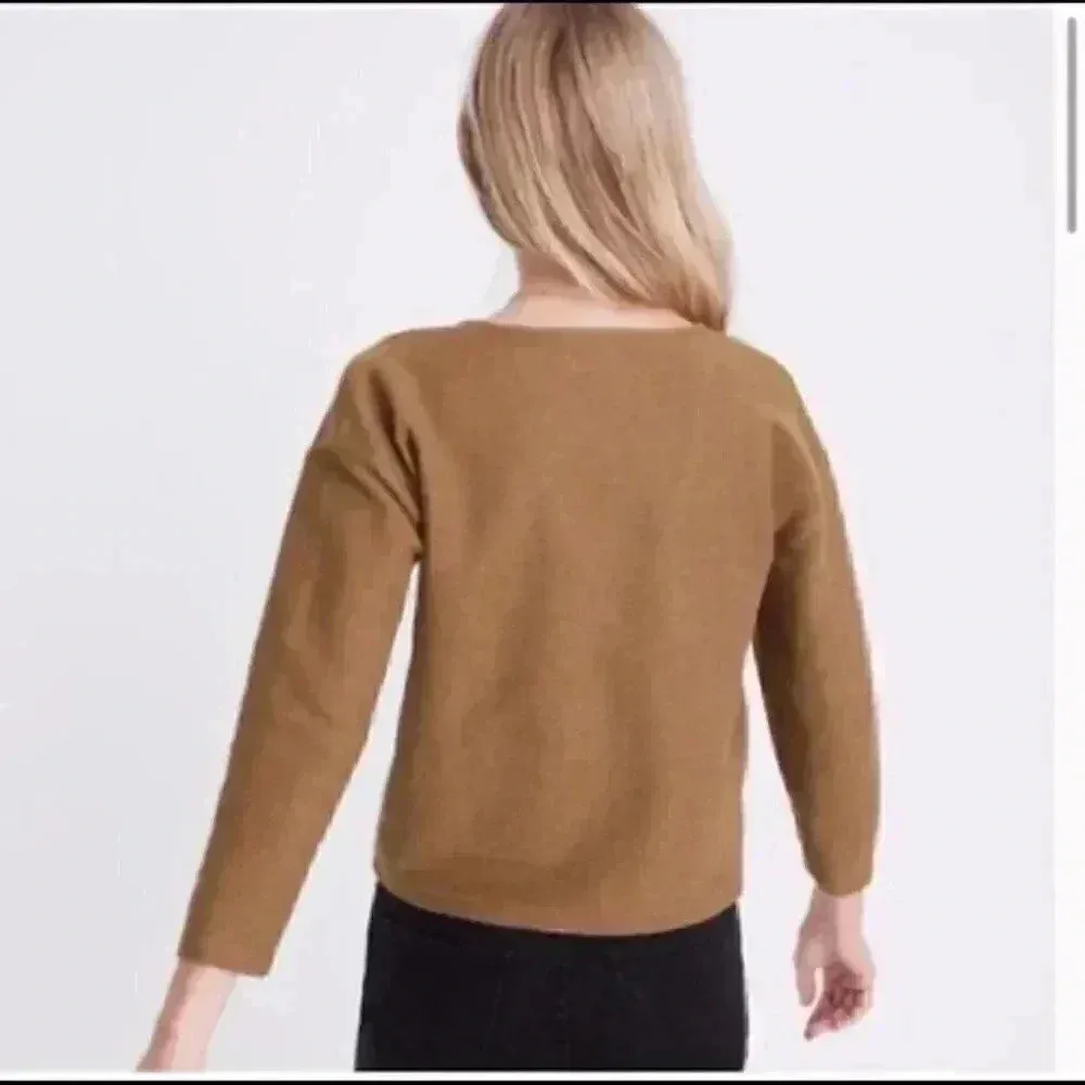 New with tags madewell texture and thread knit tie front sweater in size small - Image 3