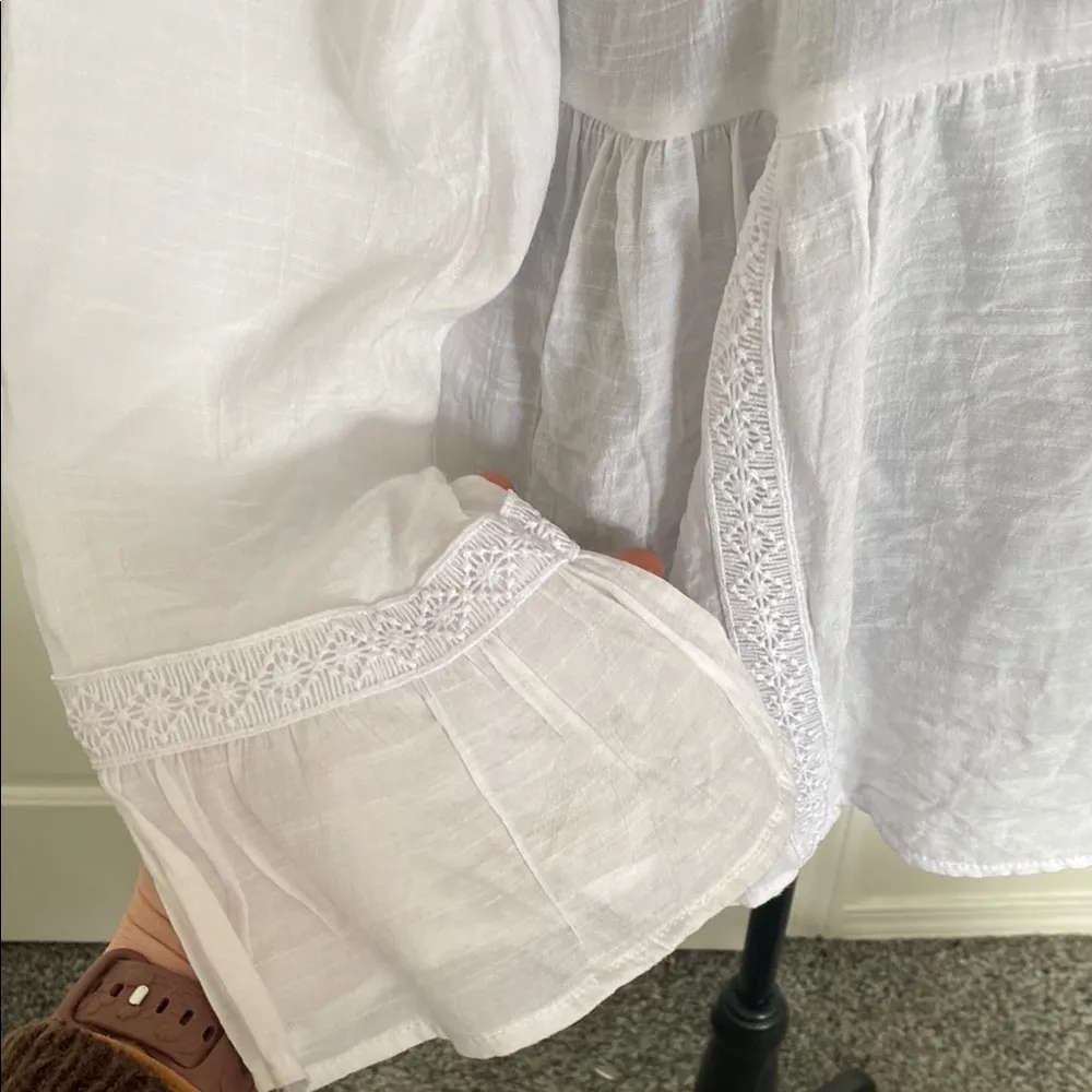 Counterparts White Peplum Blouse with Bell Sleeves - Image 2