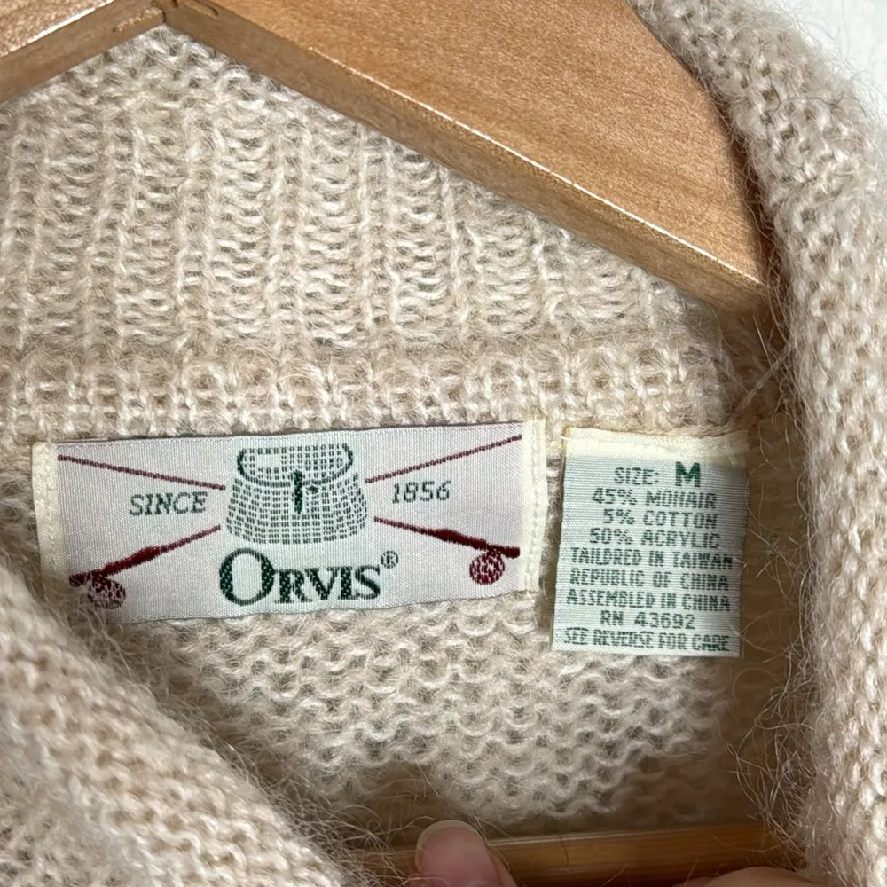 Orvis New Vintage Mohair Patchwork Neutrals Oversized Sweater Size M men - Image 9