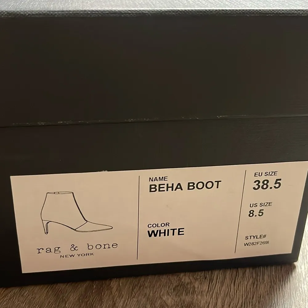 Rag & Bone Beha Leather White Ankle Boot Size 8.5 - Image 11