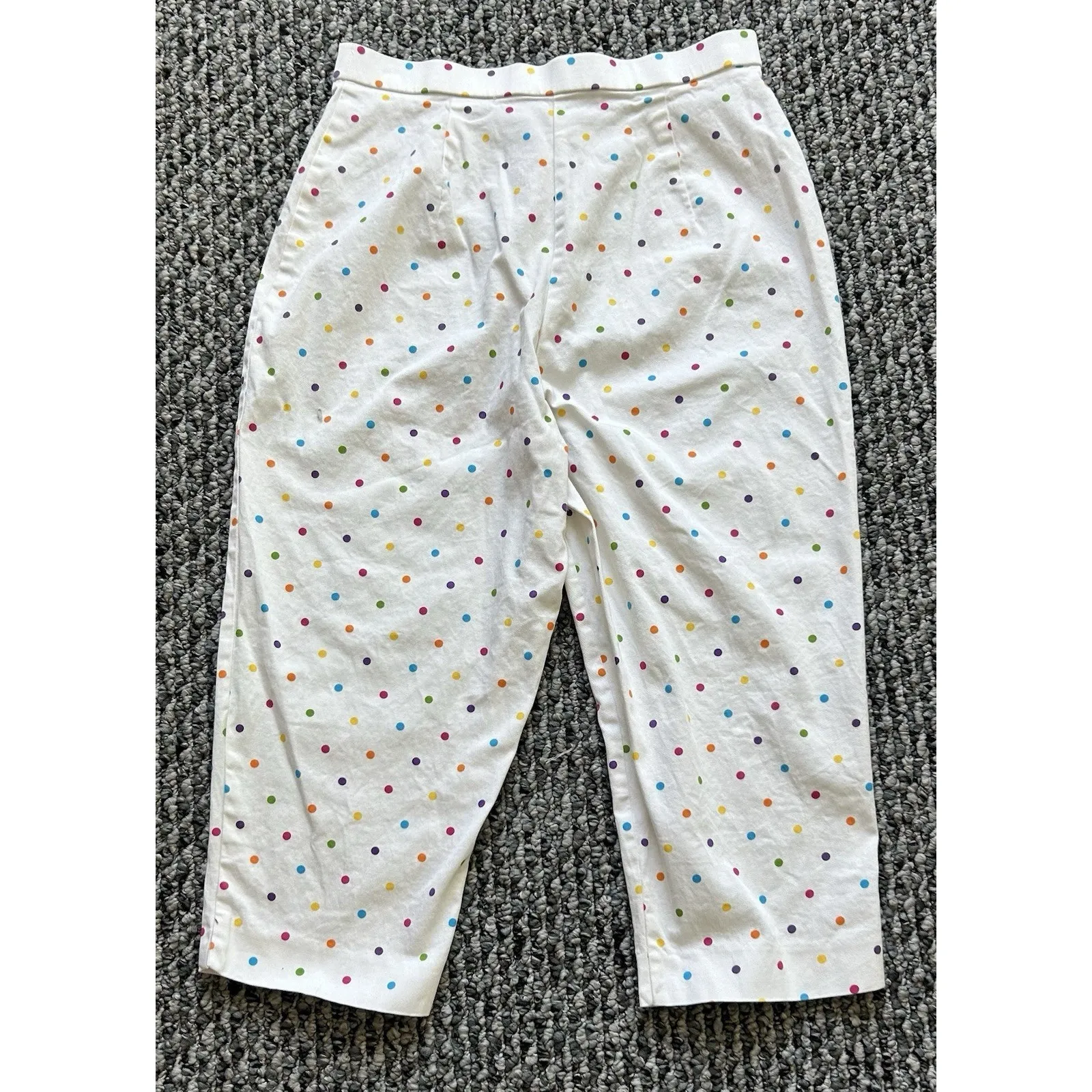Cropped Pants Women 12 Polka Dots Briggs Pedal Pusher Stretch Beach Resort Coast White - Image 7