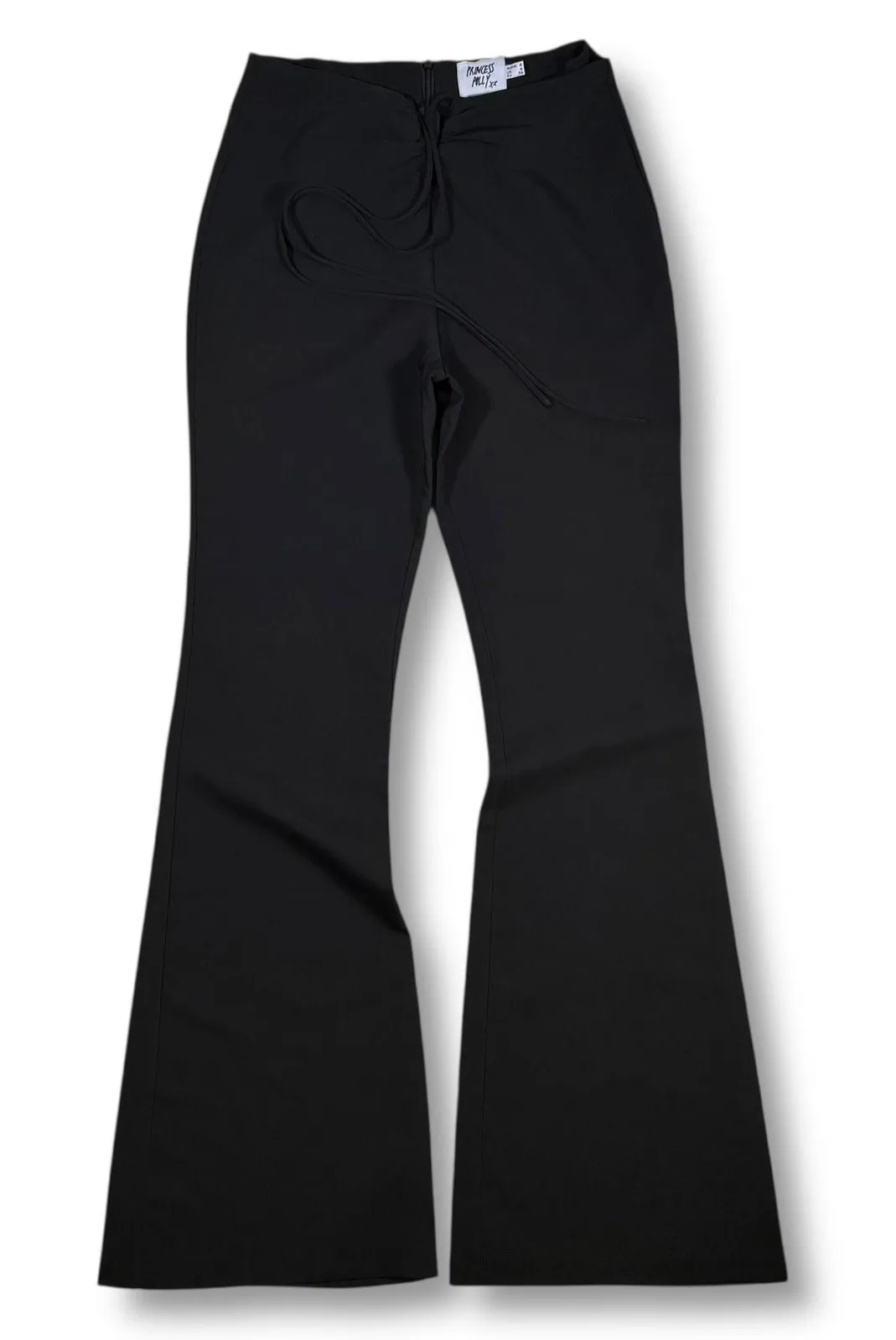 EUC Princess Polly XX Black Flare Pants Drawstring High Waist US 4 AU 8 - Image 1