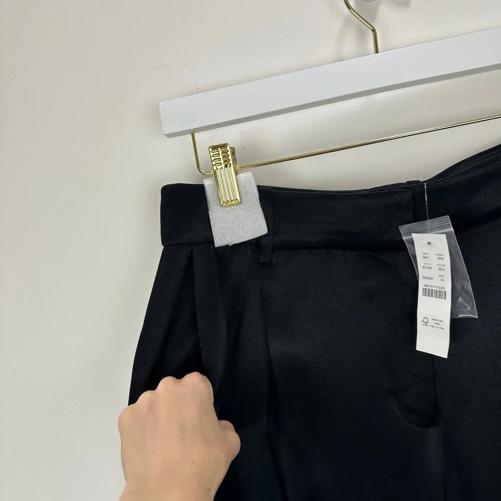 J.Crew Straight Leg Essential Pant Luster Crepe Viscose Black Classic US 10 NWT - Image 7