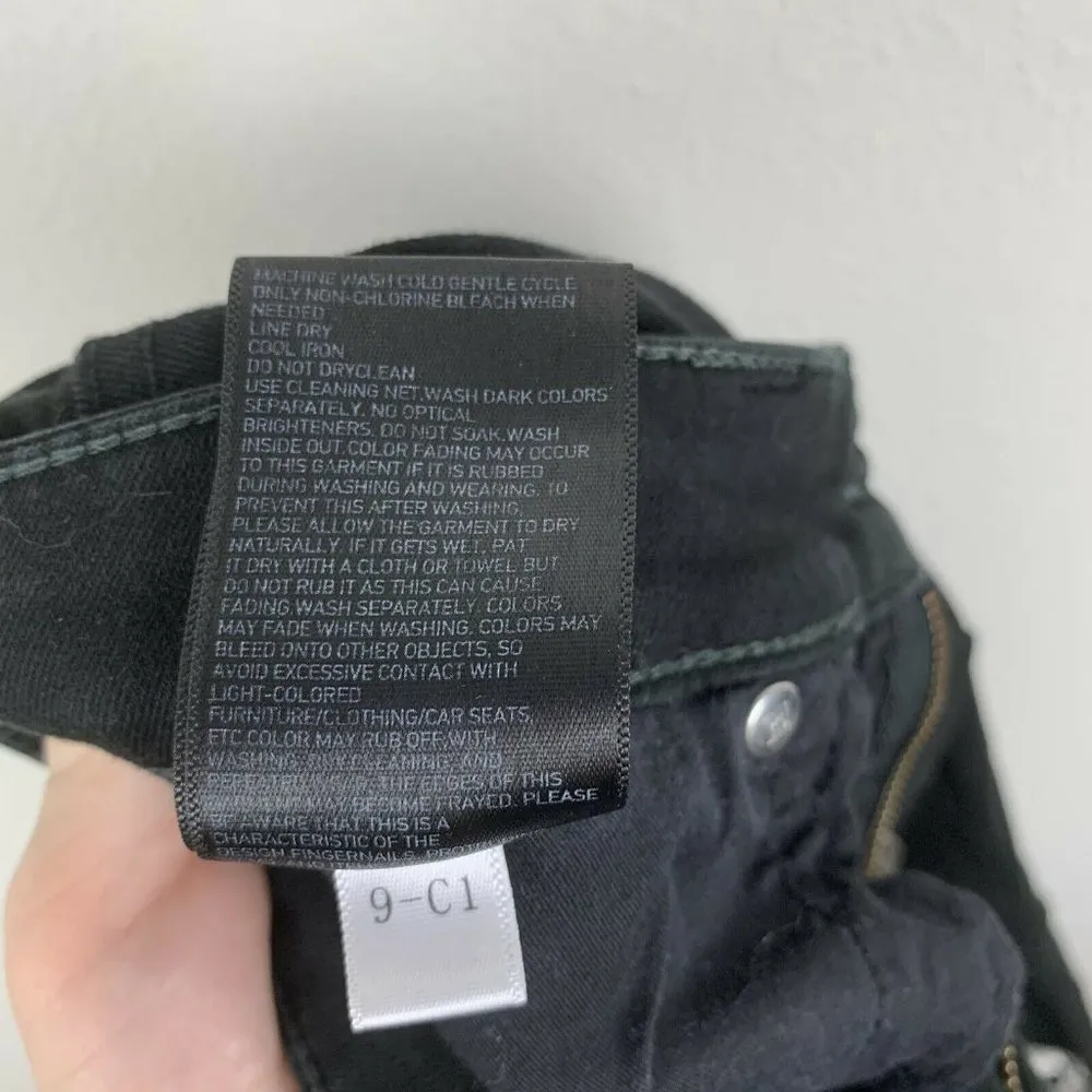 Uniqlo Adult Womens 24 Skinny Jeans Distressed Black Raw Hem - Image 11