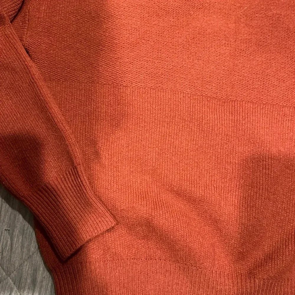Lulus  Rust Red Mock Neck Knit Sweater Small - Image 3