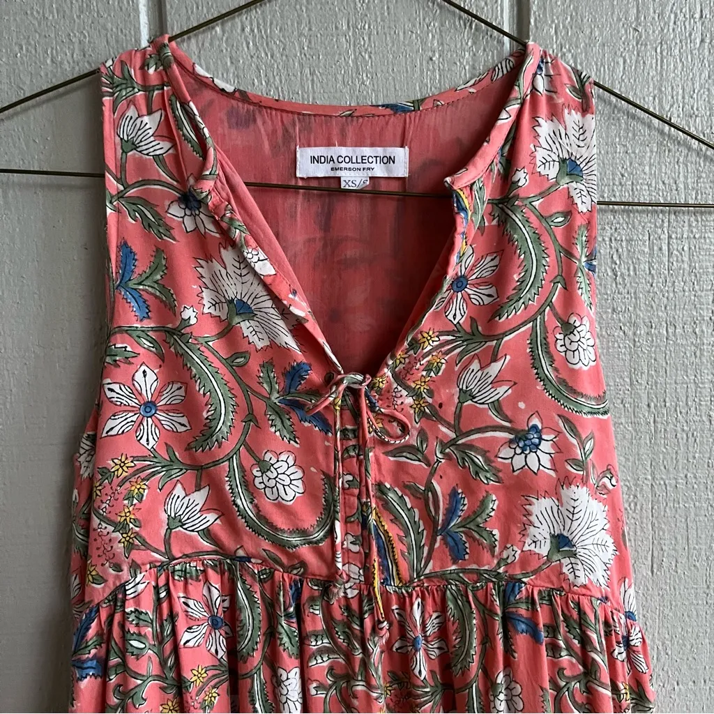 Emerson Fry India Collection Angel Dress Chelsey Floral Pink Organic Cotton XS/S - Image 2