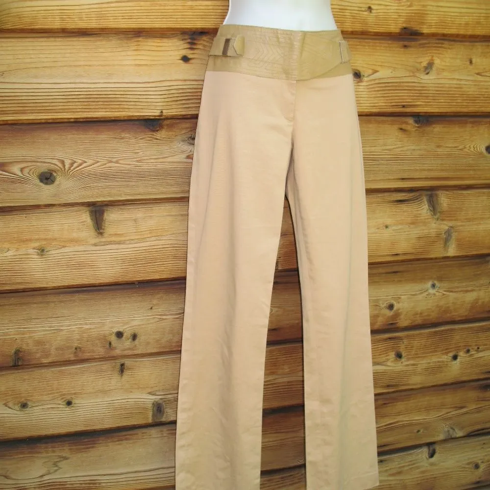 BCBGMAXAZRIA Tan Mid Rise Pants - Image 2
