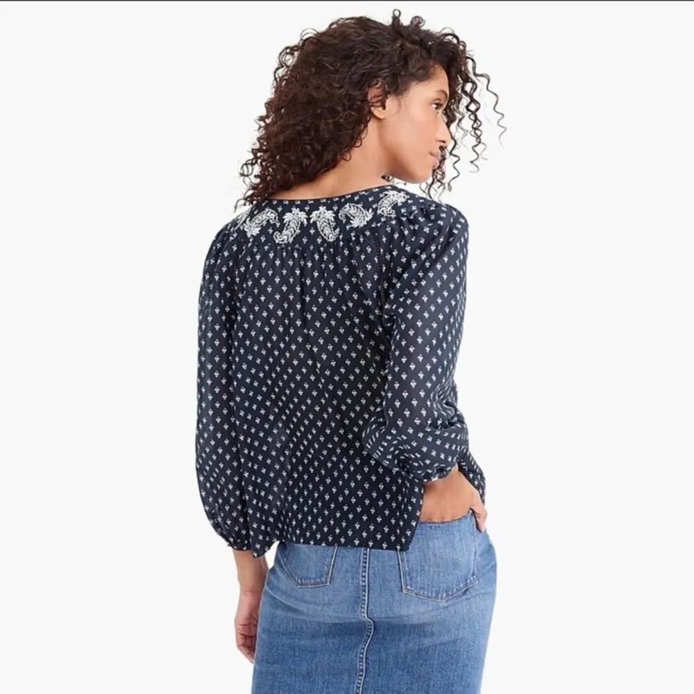 NWT Point Sur J. Crew embroidered peasant top sz S boho - Image 3